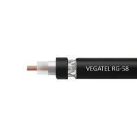 Кабель VEGATEL RG-58 A/U Cu (ГОСТ, PE, черный) бухта 100м